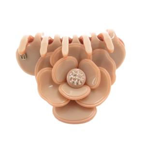 ヘアクリップ アクセサリー カメリア ビジュー バラモチーフ ピンク /FF