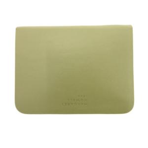 idea 美品 ベンジャミン ラウンドファスナー 二つ折り財布 レザー 緑 グリーン オリーブ /JS