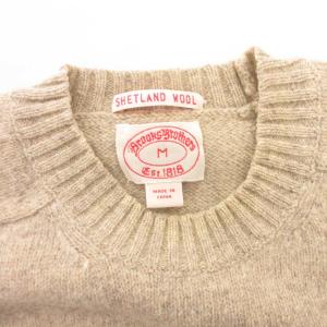 Brooks Brothers ニット セーター 長袖 Vネック ウール M ベージュ /JS