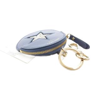 JIMMY CHOO タグ付き コインケース 小銭入れ 星 スター グリッター レザー 青 ブルー /FF