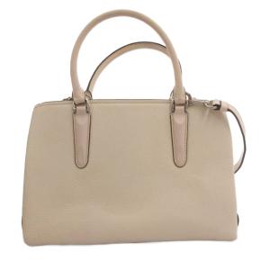 COACH ブルックリン キャリーオール 2WAYバッグ ショルダー レザー ロゴ ベージュ 56839 /FF