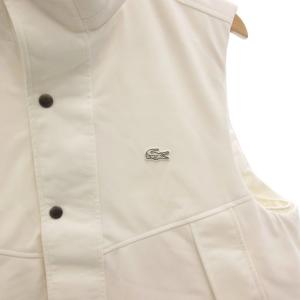 LACOSTE 耐水透湿ピケダウンベスト スタンドカラー ジップアップ スナップボタン L 白 ホワイト BH020J