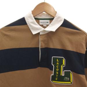 クレイジーパターンラガーシャツ 長袖 ボーダー ロゴ 4 茶 ブラウン 紺