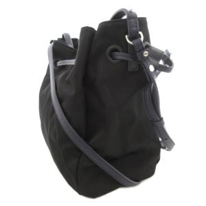 agnes b. 2WAY 巾着ナイロンショルダーバッグ ハンドルバッグ チャーム 紺 ネイビー /FF