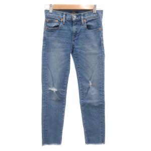 TOMPKINS SKINNY CROP 美品 デニムパンツ ジーンズ スキニー ダメージ加工 カットオフ