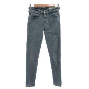 SLANDY ANKLE デニムパンツ スキニー アンクル丈 ジップフライ W27 ブルー系 チャコールグレー