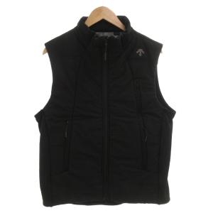 HEATNAVI INSULATED VEST 中綿ベスト ロゴ 切替 ジップアップ L 黒 ブラック