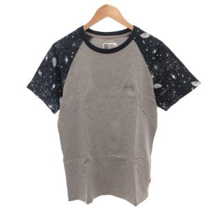 ラグランTシャツ 半袖 ロゴ バックプリント M ネイビー グレー /FF