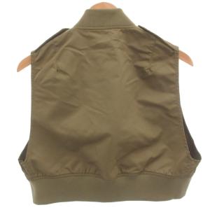 HYKE TYPE L-2A CROPPED TOP ナイロンベスト ミリタリー ジップアップ カーキ OSFP