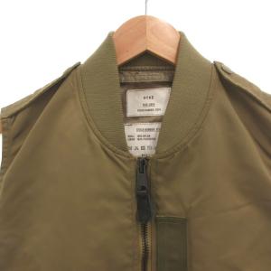 HYKE TYPE L-2A CROPPED TOP ナイロンベスト ミリタリー ジップアップ カーキ OSFP