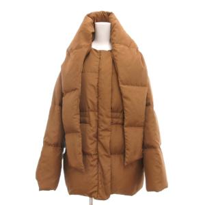 HOODED STOLE DOWN JACKET