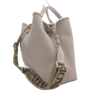 EMPORIO ARMANI MyEA ショッパーバッグ ハンドバッグ 2WAY ロゴ レザー グレー /FF