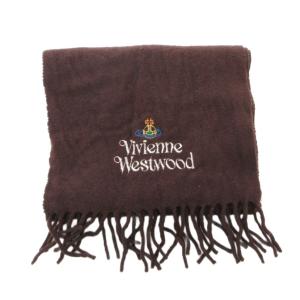 Vivienne Westwood マフラー オーブ刺繍 ウール ブラウン