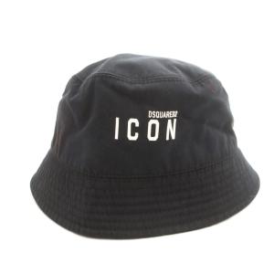 DSQUARED2 ICON バケットハット 帽子 コットン L 黒 ブラック /FF