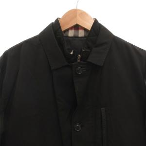 BURBERRY ステンカラーコート ノバチェック切替 L ブラック