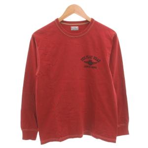 FLYING WHEEL Tシャツ ロンT 長袖 THCボディ 3本針の1本外し 40 ライトレッド 赤