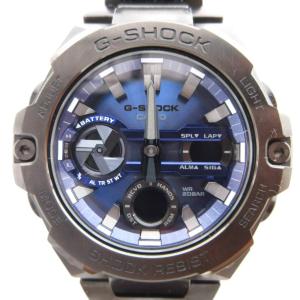 G-STEEL 腕時計 タフソーラー アナデジ 青文字盤 ブラック GST-B400BD-1A2JF