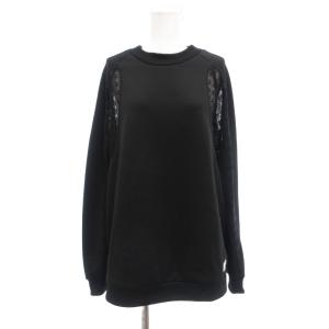 美品 Black Lace Sweatshirt スウェット シャツ レース 長袖 裏起毛 FM1 M