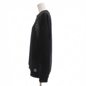 adidas Originals 美品 Black Lace Sweatshirt スウェット シャツ レース 長袖 裏起毛 FM1 M