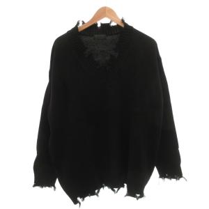 7G BULKY WOOL DAMAGE V NECK PULLOVER ダメージ加工