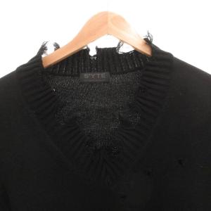 S’YTE 7G BULKY WOOL DAMAGE V NECK PULLOVER ダメージ加工