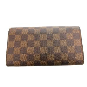 LOUIS VUITTON ダミエ ポルトフォイユ サラ 長財布 二つ折り ウォレット PVC レザー 総柄 茶 ブラウン N61734