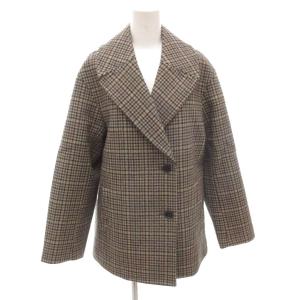 25AW ボンディング チェックツイード ジャコット 38 ブラウン