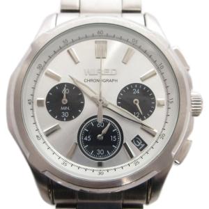 SEIKO 腕時計 ウォッチ クロノグラフ デイト クォーツ VK63-K01 文字盤ホワイト シルバーカラー