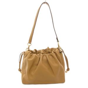 COACH フェイ ドローストリング バッグ ハンドバッグ ゴールドカラー金具 レザー 茶 ブラウン CT763 /FF