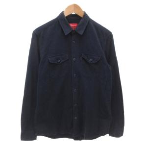 シャツ 長袖 M ネイビー