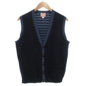 Brooks Brothers ニットベスト まとめ 2点セット ボーダー くるみボタン ウール M 紺 ネイビー 赤 レッド /GV