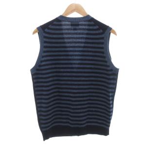 Brooks Brothers ニットベスト まとめ 2点セット ボーダー くるみボタン ウール M 紺 ネイビー 赤 レッド /GV