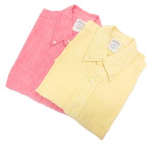 2点セット リネンシャツ 長袖 M ピンク 黄 イエロー /FF