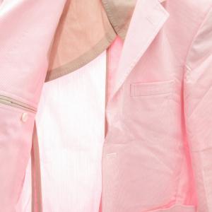 Brooks Brothers テーラードジャケット シングル 3B 背抜き センターベント ストライプ 37HST ピンク 白 ホワイト