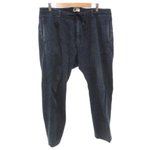 イージーパンツ 11oz インディゴ刺子 ゴムウエスト ワイドテーパード XL 青 ブルー J752971