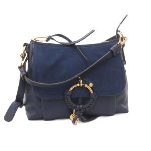 JOAN 2WAY ハンドバッグ スエード ネイビー
