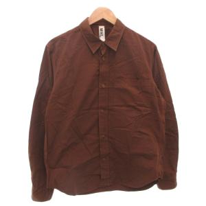 COMPACT COTTON POPLIN シャツ カジュアル コットン 長袖 L 茶 ブラウン /FF