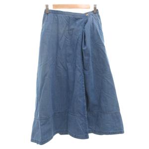 ブリーチデニムAラインスカート フレア ロング 36 インディゴ 6524-299-1586 /FF