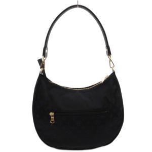 russet ナイロンジャガード 2WAY ショルダーバッグ ハンドバッグ 総柄 チャーム ゴールドカラー金具 紺 ネイビー