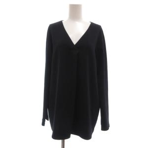 洗える Fied Vネックブラウス チュニック 長袖 11 ネイビー /UO