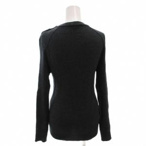 MARGARET HOWELL × JOHN SMEDLEY ニット セーター リブ 長袖 ウール ショルダーボタン M グレー /FF