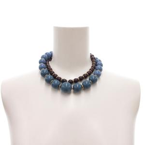 YVES SAINT LAURENT ヴィンテージ ネックレス ペンダント アクセサリー 大玉ビーズ グラデーション 青 ブルー 紫 パープル