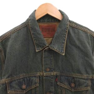 EDWIN デニムジャケット Gジャン ユーズド加工 XL インディゴ 46295 /FF