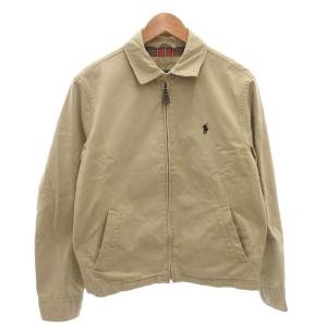 ジャケット スイングトップ 裏地チェック柄 ポニー刺繍 S ベージュ /FF
