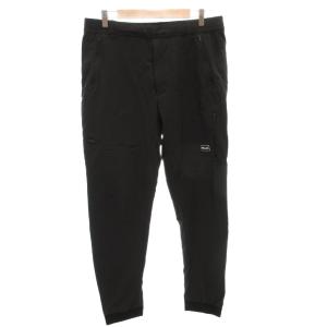 Stretch Jogger ジョガーパンツ イージー ウエストゴム 裾リブ ロゴ L 黒 ブラック /FF