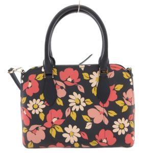 kate spade new york ダーシー フラワー スモール サッチェル ショルダーバッグ ハンド 2WAY 花柄 レザー 紺 ネイビー