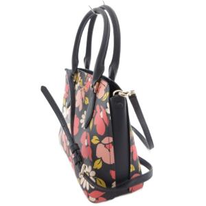 kate spade new york ダーシー フラワー スモール サッチェル ショルダーバッグ ハンド 2WAY 花柄 レザー 紺 ネイビー