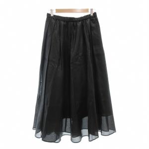美品 23SS グロッシー ボイル タック スカート 40 ブラック /MG