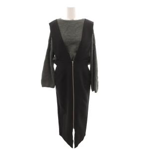 タグ付き SHIORI IRIE フェザープルオーバー × ジャンパースカート シャギー ワンピース F