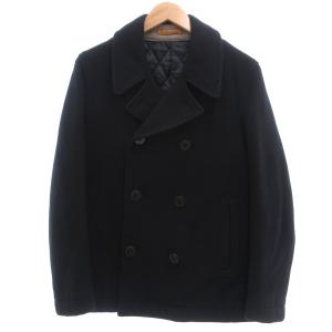 ピーコート Pコート 中綿 メルトン ウール ダブル S ネイビー /UO